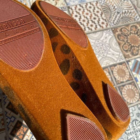 Melissa Vivienne Westwood Anglomania velvet leopard print buckle slip on flats - Picture 4 of 13